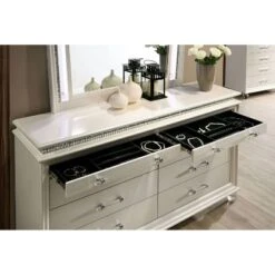 2pc Granite Nightstand And Dresser Set Pearl White - HOMES: Inside + Out -Famous Furniture Store GUEST 000b548c 23ed 417f 8124 e6cf5ab5d13b