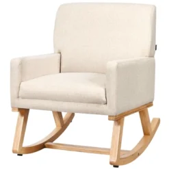 Costway Mid Century Fabric Rocking Chair Upholstered Accent Armchair Lounge Chair Beige/Gray 17 Costway Mid Century Fabric Rocking Chair Upholstered Accent Armchair Lounge Chair Beige/Gray -Famous Furniture Store GUEST 00569817 e230 4dcf 9c7e b7c3572470e7