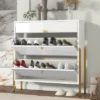 39" Modern Freestanding Shoe Cabinet With 2 Flap Drawers And 1 Slide Drawer - ModernLuxe