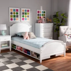 Elise Wood Storage Platform Bed White - Baxton Studio -Famous Furniture Store GUEST 016e8446 ed12 45e6 b4b2 e16e6181e822