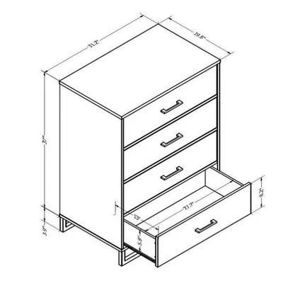 Mixed Material 4 Drawer Dresser - Room Essentials™ 7 Mixed Material 4 Drawer Dresser - Room Essentials™ - Image 5