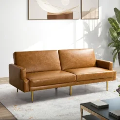 Lanna 76"Wide Vegan Leather Modern Style Convertible Futon Sofa Bed For Living Room Guest Bedroom | ARTFUL LIVING DESIGN 27 Lanna 76"Wide Vegan Leather Modern Style Convertible Futon Sofa Bed For Living Room Guest Bedroom | ARTFUL LIVING DESIGN -Famous Furniture Store GUEST 0186db79 f02f 498a ae0d f79c929e4342