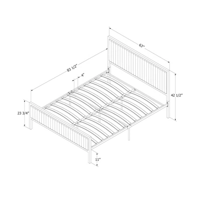 Queen Flam Upholstered Metal Bed - South Shore 14 Queen Flam Upholstered Metal Bed - South Shore - Image 12