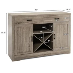 Costway Kitchen Storage Buffet Cabinet Farmhouse Wooden Sideboard W/2 Drawer & Wine Rack -Famous Furniture Store GUEST 01dfc8cd dec5 4f57 bebc c208b2200c87
