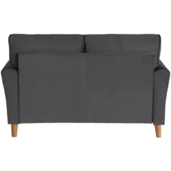 Dunleith Modern Contemporary Velvet Tufted Loveseat In Gray And Walnut - Lexicon -Famous Furniture Store GUEST 020ae93c 1cb2 438b a646 b2022ce6a023
