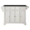 LaFayette Solid Black Granite Top Kitchen Island - White - Crosley