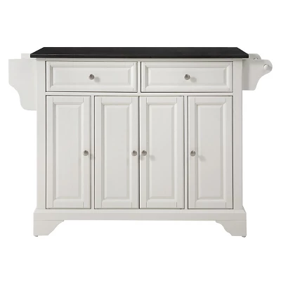 LaFayette Solid Black Granite Top Kitchen Island - White - Crosley 3 LaFayette Solid Black Granite Top Kitchen Island - White - Crosley