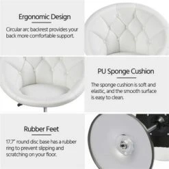 Yaheetech Height Adjustable Swivel Upholstered Round Accent Chair Barrel Chair -Famous Furniture Store GUEST 0361f4df 70aa 4b02 a61e 738f6d717d51