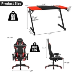 Costway Gaming Desk & Chair Set Z-Shaped Racing Style Desk With Massage Swivel Gaming Chair 14 Costway Gaming Desk & Chair Set Z-Shaped Racing Style Desk With Massage Swivel Gaming Chair -Famous Furniture Store GUEST 036d20b3 71d1 45ab 9816 d9e7d1e337b5
