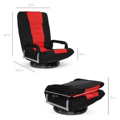 Best Choice Products 360-Degree Swivel Gaming Floor Chair W/ Armrest Handles, Foldable Adjustable Back 8 Best Choice Products 360-Degree Swivel Gaming Floor Chair W/ Armrest Handles, Foldable Adjustable Back - Image 6