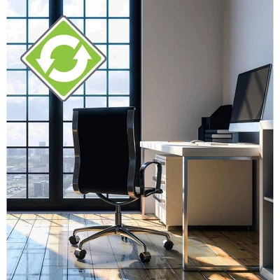 48"x51" Recycled Chair Mat For Hard Floors Lipped Tinted - Floortex 3 48"x51" Recycled Chair Mat For Hard Floors Lipped Tinted - Floortex