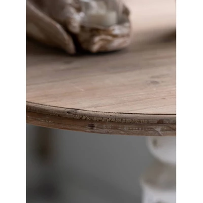 Round Side Table Antique White/Natural - A&B Home 14 Round Side Table Antique White/Natural - A&B Home - Image 12