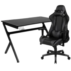 Flash Furniture Gaming Desk And Reclining Gaming Chair Set With Cup Holder, Headphone Hook & 2 Wire Management Holes -Famous Furniture Store GUEST 04820f29 f7a1 4fa5 abc5 4abb677a239e