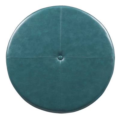 Large Round Storage Ottoman - HomePop 5 Large Round Storage Ottoman - HomePop - Image 3