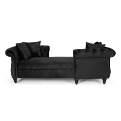 Houck Modern Glam Tufted Velvet Tete-A-Tete Chaise Lounge With Accent Pillows - Christopher Knight Home -Famous Furniture Store GUEST 04b38fbf 9186 4ac8 b092 85c93d5fdbd5