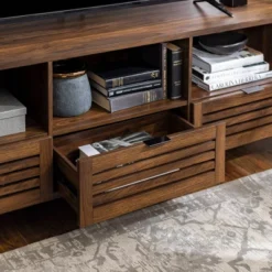 Visconti Boho Slat Door Storage Console TV Stand For TVs Up To 80" - Saracina Home -Famous Furniture Store GUEST 05964e78 5172 45f0 943a 217d9616b40f