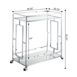 Town Square Bar Cart Clear Glass/Mirror/Chrome - Breighton Home -Famous Furniture Store GUEST 05a331a5 f4e7 432f 86e3 faaf4592005c
