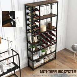 Costway Industrial Wine Rack Multi-purpose Freestanding Bakers Rack With Glass Holder -Famous Furniture Store GUEST 05c75a5d 60b8 42e1 aec2 ad44a0e65f29