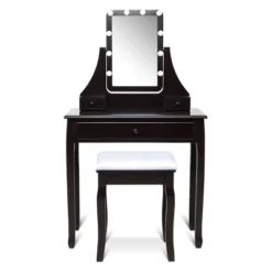 Tangkula Make-Up Vanity Table Dresser Set W/LED Light & Padded Stool -Famous Furniture Store GUEST 05e6e137 a335 4bf6 98b4 24a36a3b2072