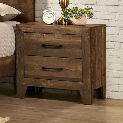 3pc Queen Quail Bedroom Set With 2 Nightstands Rustic Light Walnut - HOMES: Inside + Out 8 3pc Queen Quail Bedroom Set With 2 Nightstands Rustic Light Walnut - HOMES: Inside + Out - Image 6