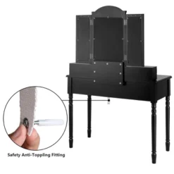 Tangkula 7 Drawers Tri-Folding Vanity Mirror Makeup Dressing Table Set W/ Necklace Hook -Famous Furniture Store GUEST 072dcf07 e391 438b 972c a868011e9a25