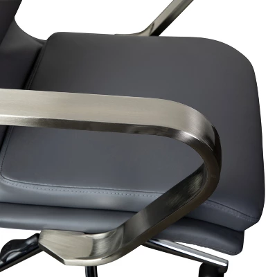 Emma And Oliver Modern Upholstered Mid-Back Home Office Chair With Arms And 5 Star Base 9 Emma And Oliver Modern Upholstered Mid-Back Home Office Chair With Arms And 5 Star Base - Image 7