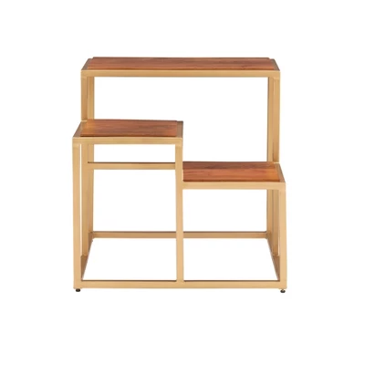 Camber 3 Tiered Plant Stand Side Table Gold - Powell Company 5 Camber 3 Tiered Plant Stand Side Table Gold - Powell Company - Image 3