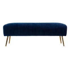 Tawver Contemporary Upholstered Bench Blue/Gold - Aiden Lane