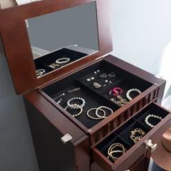 Tierra Contemporary Jewelry Armoire Merlot Brown - Powell Company -Famous Furniture Store GUEST 085558e9 c9e0 4e39 bd5e 249aa387810f