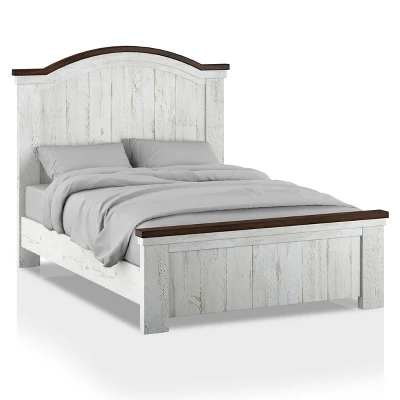 2pc Queen Willow Rustic Bedroom Set Distressed White/Walnut - HOMES: Inside + Out 5 2pc Queen Willow Rustic Bedroom Set Distressed White/Walnut - HOMES: Inside + Out - Image 3