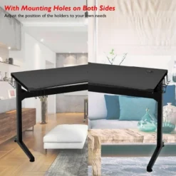 Costway Gaming Computer Desk Carbon Fiber Surface W/Mousepad Cup Holder Headphone Hook -Famous Furniture Store GUEST 0964b468 e865 45f7 86ad ccfb5ecf344b
