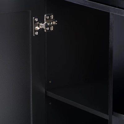 Sage Wood Kitchen Cart With Cupboard Black - CorLiving 11 Sage Wood Kitchen Cart With Cupboard Black - CorLiving - Image 9