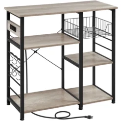 Yaheetech Vintage Kitchen Island Baker's Rack With Power Outlet Utility Microwave Stand -Famous Furniture Store GUEST 09860da9 8d55 4b69 b00a af457d1f67f6
