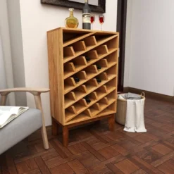 Modern Wood Wine Rack Brown - Olivia & May -Famous Furniture Store GUEST 0a61c357 5463 4560 99f9 e815008cb116