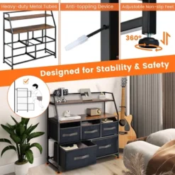 Costway 5-Drawer Storage Dresser Organizer Unit With Fabric Bin For Living Room Bedroom -Famous Furniture Store GUEST 0a6c3183 32cf 4a31 93f7 330ffad9b2f5