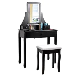 Costway Square Mirror Dressing Table Set Makeup Vanity For Bedroom, Living Room White/Black 21 Costway Square Mirror Dressing Table Set Makeup Vanity For Bedroom, Living Room White/Black -Famous Furniture Store GUEST 0ae6efbe 0a30 4012 aef9 515a728a34a9