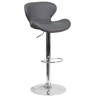 Merrick Lane Adjustable Height Barstool Contemporary Bar Height Stool With Curved Back And Metal Base With Footrest 19 Merrick Lane Adjustable Height Barstool Contemporary Bar Height Stool With Curved Back And Metal Base With Footrest - Image 17