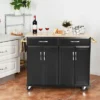 Costway Rolling Kitchen Trolley Island Black Cart Wood Top Storage Cabinet Utility W/ Drawers -Famous Furniture Store GUEST 0b62b94a b49a 4082 b532 37f55e329c0d