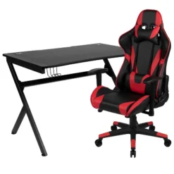 Flash Furniture Gaming Desk And Reclining Gaming Chair Set With Cup Holder, Headphone Hook & 2 Wire Management Holes -Famous Furniture Store GUEST 0b74ba46 4ebe 48e7 9b1e 9284656bc862