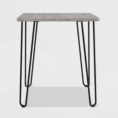 End Table With Hairpin Legs Woodgrain Look Gray - Yorkshire Home 4 End Table With Hairpin Legs Woodgrain Look Gray - Yorkshire Home - Image 2