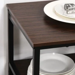 HOMCOM Industrial Wine Rack With 11-Bottles Holder, Free Standing Wine Shelf With Glass Holders For Home Bar, Kitchen, Dark Brown -Famous Furniture Store GUEST 0cebe4be 0d60 411f 8b6c 875a1fce33fc