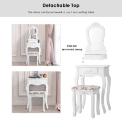 Costway White Vanity Jewelry Makeup Dressing Table Stool Drawer 18 Costway White Vanity Jewelry Makeup Dressing Table Stool Drawer -Famous Furniture Store GUEST 0db7368f f344 43ce 868b 11e2ca4a61c8