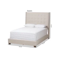 Georgette Modern And Contemporary Fabric Upholstered Bed - Baxton Studio -Famous Furniture Store GUEST 0fa1ee98 c083 4cdc 9cb3 c2b673c2eda6