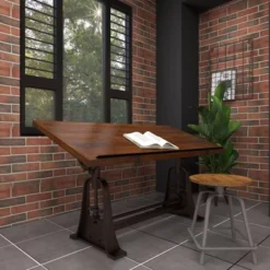 Industrial Teak Wood Console Table Brown - Olivia & May -Famous Furniture Store GUEST 0fd26149 99f7 4752 ac2a 4364ad60b445