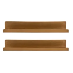 2pc Mezzo Modern Metal Ledge Shelf Set Gold - Kate & Laurel All Things Decor