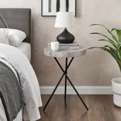 17.6" Round 3 Legged Industrial Style Side Table Cement - Danya B. -Famous Furniture Store GUEST 1079a841 ad45 4c05 a327 a734ebbb751f