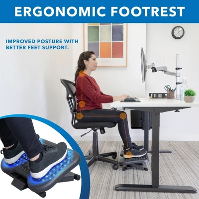 Mount-It! Under Desk Office Footrest With 3-Level Height Adjustment And Rolling Massaging Surface | 17 X 13 Inches 3 Mount-It! Under Desk Office Footrest With 3-Level Height Adjustment And Rolling Massaging Surface | 17 X 13 Inches