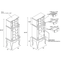 Sedalia Jewelry Armoire Gray - Powell Company -Famous Furniture Store GUEST 10f2739e fbb1 47da 9b04 c8d86b7454dc