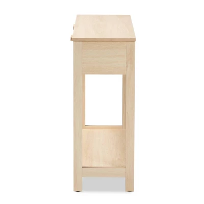 Sebille Wood With Natural Rattan 2 Drawer Console Table Light Brown - Baxton Studio 5 Sebille Wood With Natural Rattan 2 Drawer Console Table Light Brown - Baxton Studio - Image 3