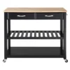 Natural Wood Top Kitchen Cart/Island With Optional Stool Storage - Crosley -Famous Furniture Store GUEST 11d2778f de02 4b28 bc1b 1c49608e5097
